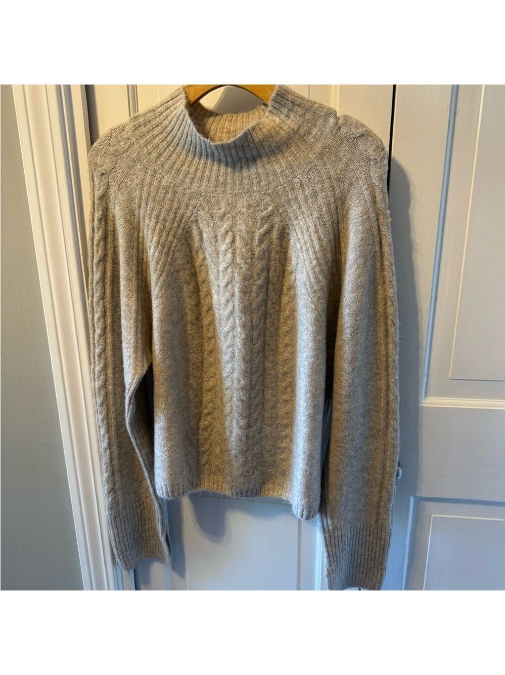 Parker Cable Knit Turtleneck Sweater - Cream EUC